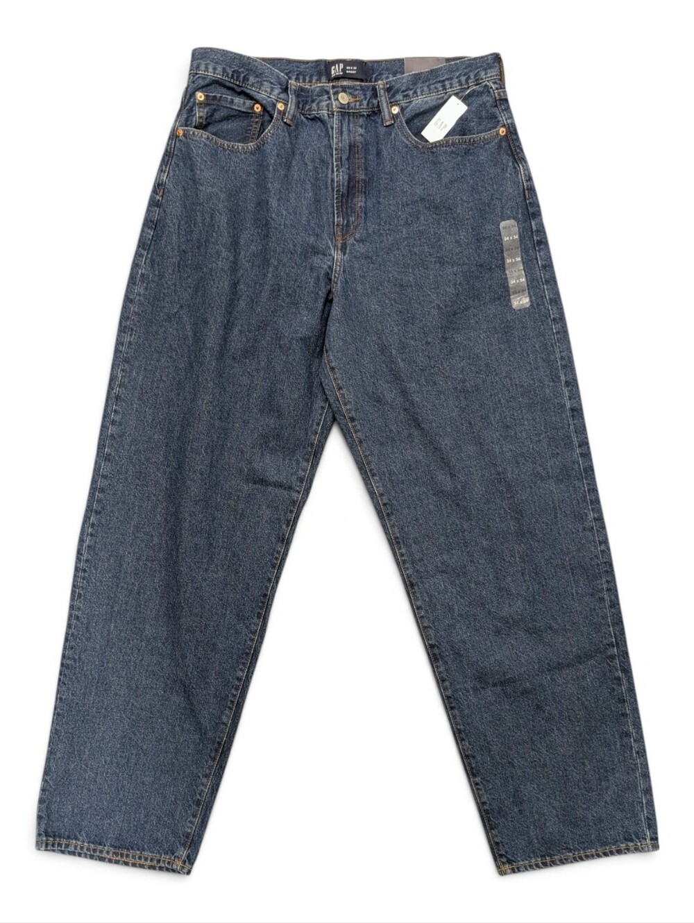 GAP NWT Men’s Baggy Fit Jeans Size 34 x 34 Med Wash Blue Denim